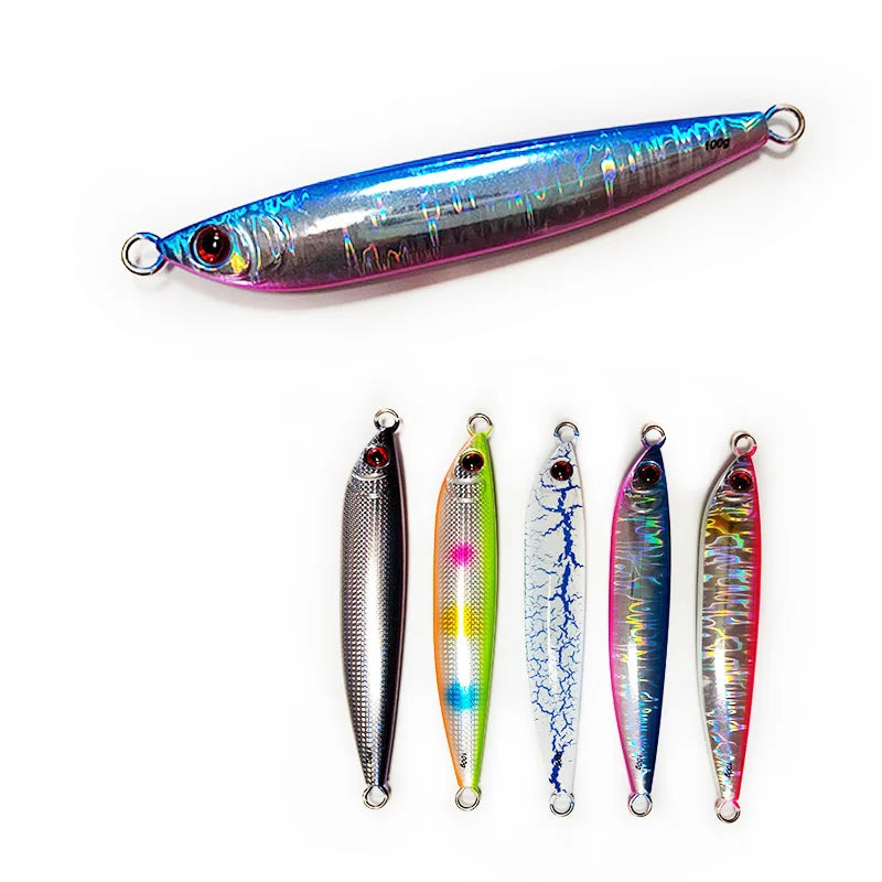 MISTER JIGGING OEM Factory Price 80g 100g 3D Eyes Metal Jig Manufacturing Saltwater Artificial Lead Jigging Fishing Lure