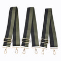Meetee B-S2164 5cm Black and Green Color Matching Webbing Handbag Accessories Adjustable Wide Shoulder Strap