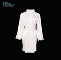 Bridal Wedding Morning Triangle Bridal and Bridesmaid Lace Satin Robe