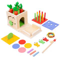2026 New Children Wooden 8 in 1 Fishing Matching Intelligence Busy Box Montessori Educational Teaching Aids Toys for Kids