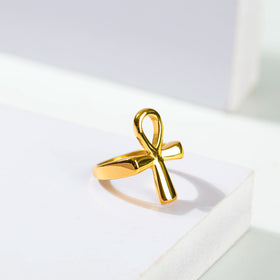 Ankh Ring Men/Women Stainless Steel Egyptian Cross Key of the Nile Ring Classic Africa Egypt Couple Jewelry Valentine Rings Gift