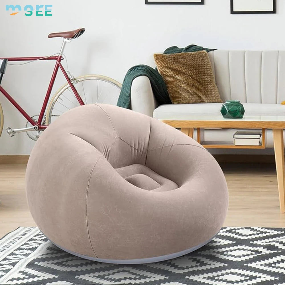 SeeMore Selection Living Room Bedroom Games Chairs Foldable Flocking Inflatable Sofa Portable Inflatable Chair
