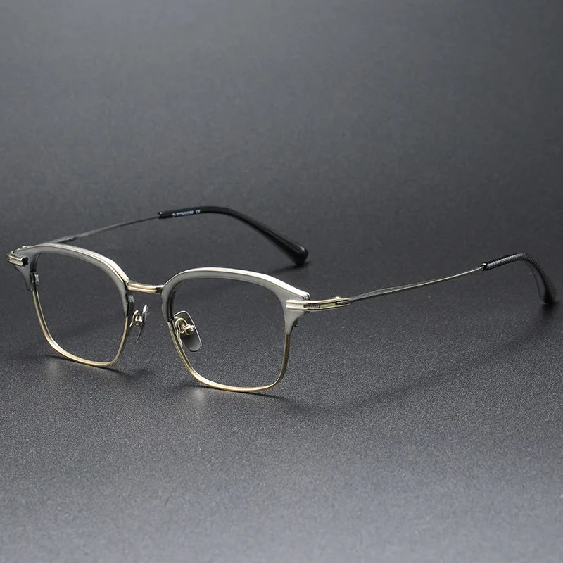 Top Quality Handmade Pure Titanium Spectacles Ditaeds Large square Spectacle Frame Business Spectacle Frame Pure Titanium Men