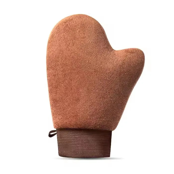 Anti-Slip Elastic Wrist Self Tanning Glove Brown Velvet Sunless Tan Mitt Aplicator