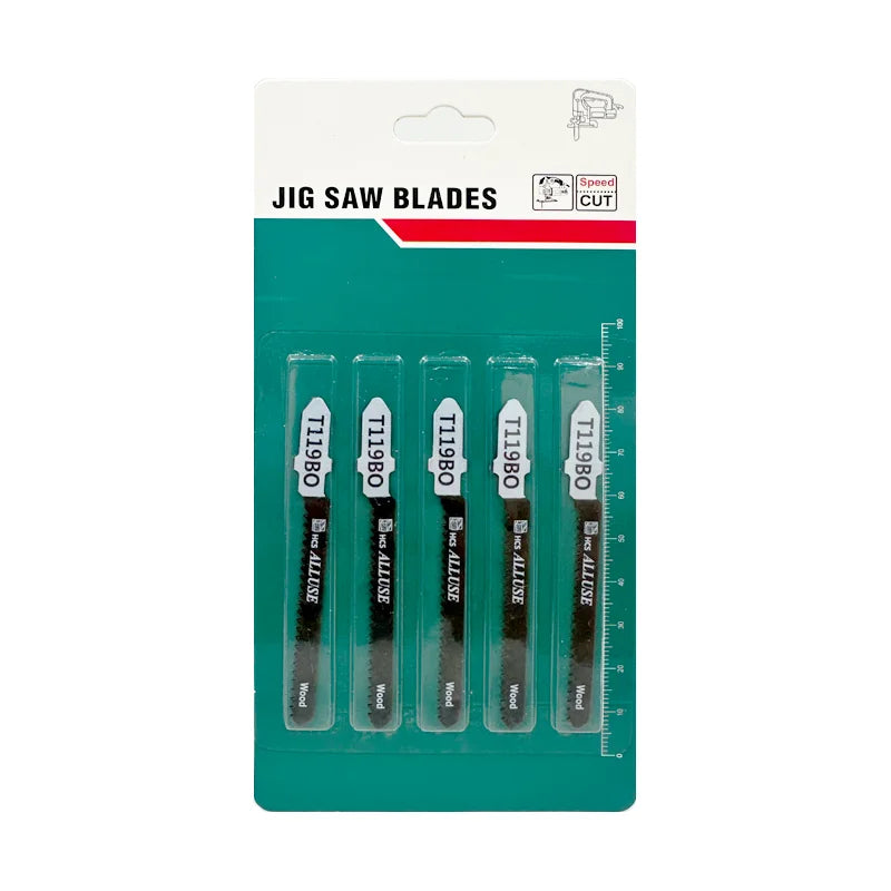 Set 5 12TPI HCS T119BO 76x50mm Multipurpose Cutting Jig Saw Blades Insulated Heat DIY Epoxy Hardwood Laminated Boards Plastics
