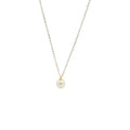 South Korea Simple 14k Gold Filled Single Natural Freshwater Pearl Pendant with Necklace Daily Wedding Jewelry for Women
