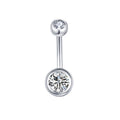 Factory Supply Hypoallergenic Reaction 316 Stainless Steel Colored Cubic Zircon Belly Ring Stud for Women