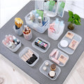 Relavel Makeup Organizer Case Set of 6 Detachable Clear Makeup Organizer Holder Multi-size Jewelry Toiletries Makeup Case