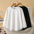 Women's Cute Eight-Sleeve Knitted Breathable Top Digital Printing Loose Fit New Foreign Style Light Line Lantern T-Shirt