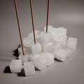 HZ Antique Soapstone Stick Holder with Cube Shape Crystal Incense Holder