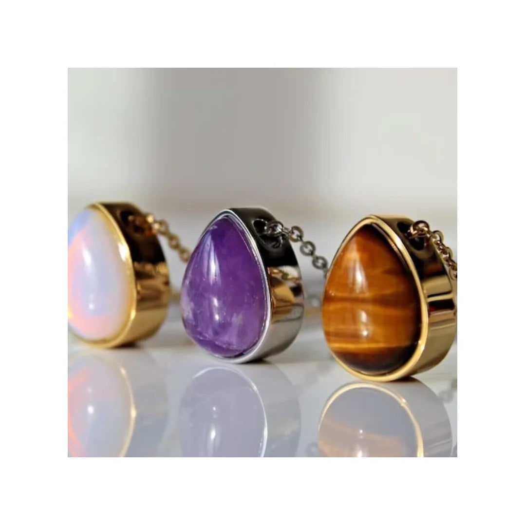 Small Urn Keepsake Amethyst Crystal Teardrop Pendant Necklace Cremation Jewelry Crystal Urn Necklace for Ashes
