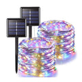 Factory Price Solar Garden Light 12m Waterproof Lamp 100 LED String 8 Mode 9 Colors House Decoration Motif Outdoor Lights