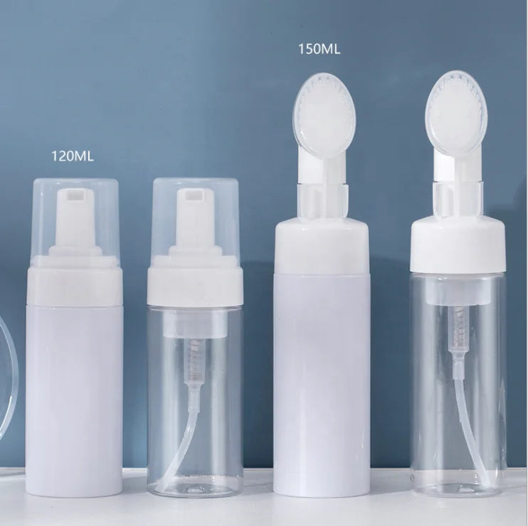 White Transparent PET Plastic 150ml 200ml 250ml Empty Facial Cleanser Foaming Bottle Foam Pump Soap Dispenser Lotion 50ml
