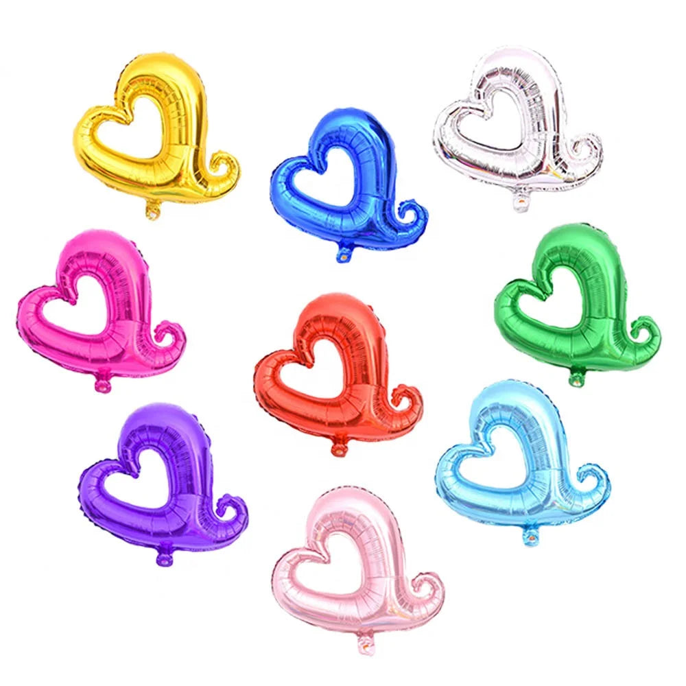 Inflatable Heart Mylar Ballons Hook Hollow Heart Shape Foil Balloon