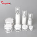 Luxury Cosmetic Cream Jar Set 5g/10g/15g/20g/30g/50g 15ml/30ml/50ml White Empty Acrylic Lotion Bottles PP Base Storage Container