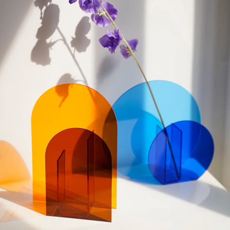Rainbow Series Other Home Decor Nordic Geometric Dried Transparent Flower Vase Home Decor Acrylic Flower Vase