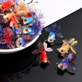 Simulation 3D Mini Colorful Goldfish Resin Charms Cabochon for Slime Kid DIY Mobile Phone Hairclip Keychain Decor