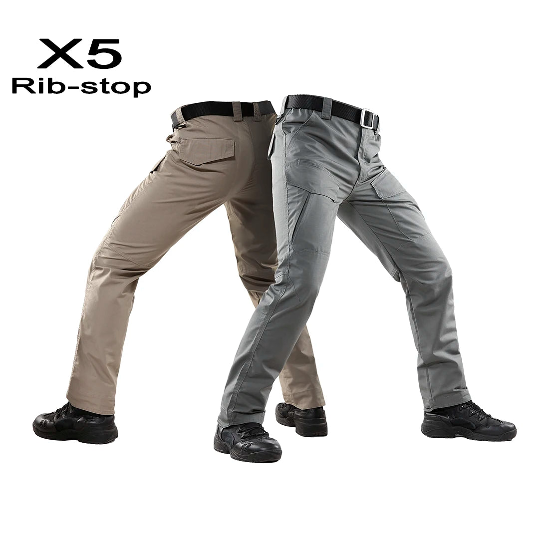Men's Waterproof Rib Stop Tactical Pants Fans Hiking Hunting Multi Pockets Worker Cargo Pant Trousers