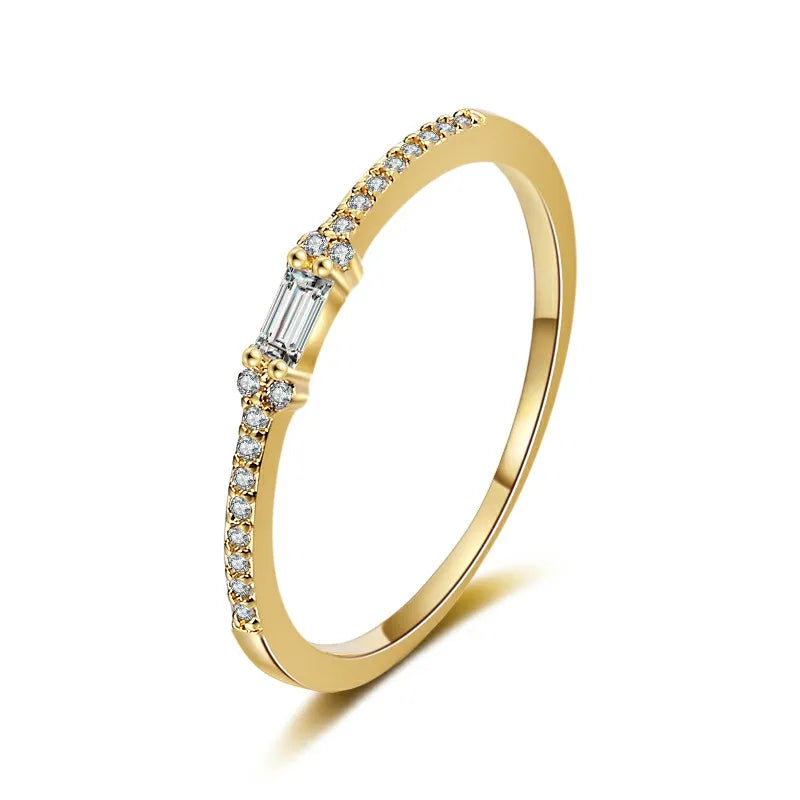 Fashion Classic Ladies Gemstone Rings Brass 18K Gold Plated Jewelry Wholesale