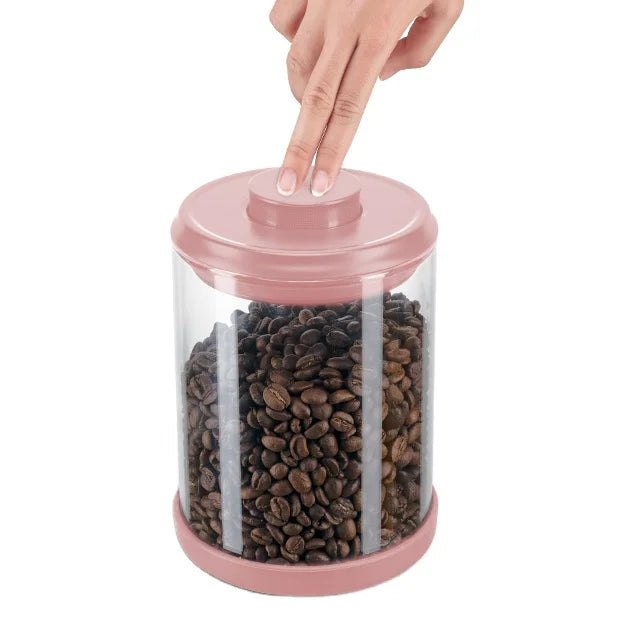 New Design Clear Glass Jar Glass Coffee Beans Container Delicate Food Grade Clear Airtight Storage Coffee Containers