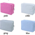 High End Zipper Waffle Cosmetic Bag Large Capacity Portable Makeup Tools Storage Bag Elegant Travel Toiletry Bag