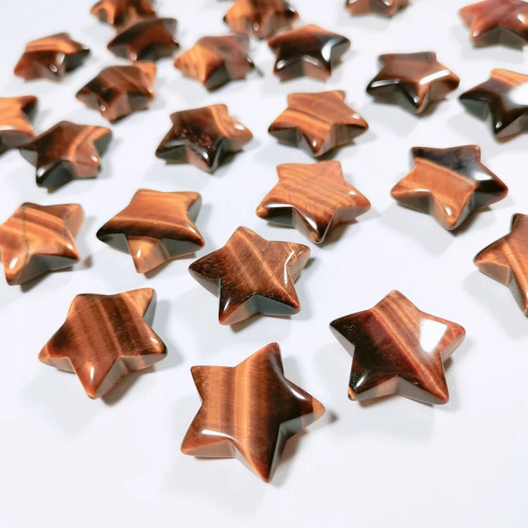 Huiying Yellow Tiger Eye Star Stones For Feng Shui Decoration Gift Display Crafts