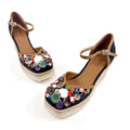 Women's High Heel Wedge Lace-up Outdoor Button-Decorated Open Toe Evergreen Anti-Slip Waterproof for Spring Autumn Seasons