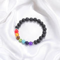 HOVANCI Beaded Bracelet Natural Healing Balance Beads Yoga Volconic Healing Energy Lava Stone 7 Chakra Diffuser Bracelet