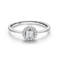 INS Fashion 925 Sterling Silver Women's Wedding Rings Shape Baguette Crystal Pave Zircons Rhodium Elegant Wedding Jewelry