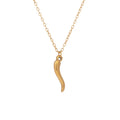 Stainless Steel Minimalist Jewelry Waterproof Italian Horn Necklace Chili Necklace Dainty Gold Plated Chili Pepper Necklaces