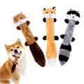 Soft No Stuffing  Plush Pet Toys Fox Raccoon and Squirrel Shape Pet Squeaky  Toy Durable Customized Dog Chew Toy