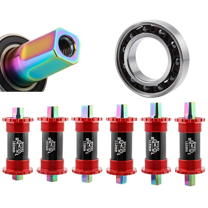 MUQZI MTB Bicycle Titanium Square Taper Bottom Bracket 103/107/110/113/119mm Ceramic Bearing Bottom Bracket