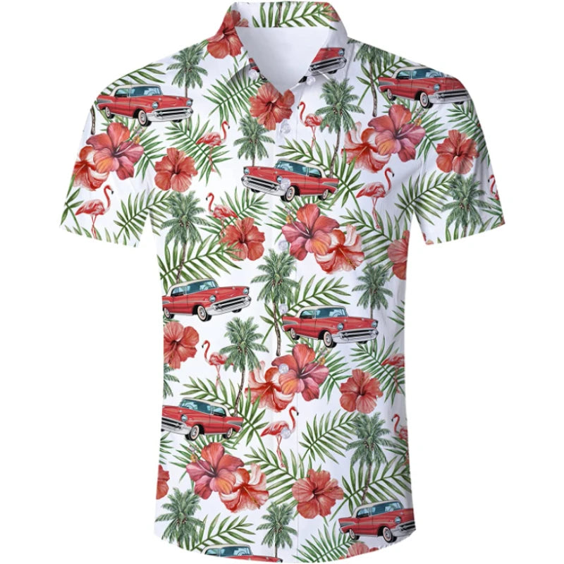 Fitspi Mens Novelty Dress Shirts Button Down Funny 3D Pattern Hawaiian T-Shirt Summer Holiday Beach Tops