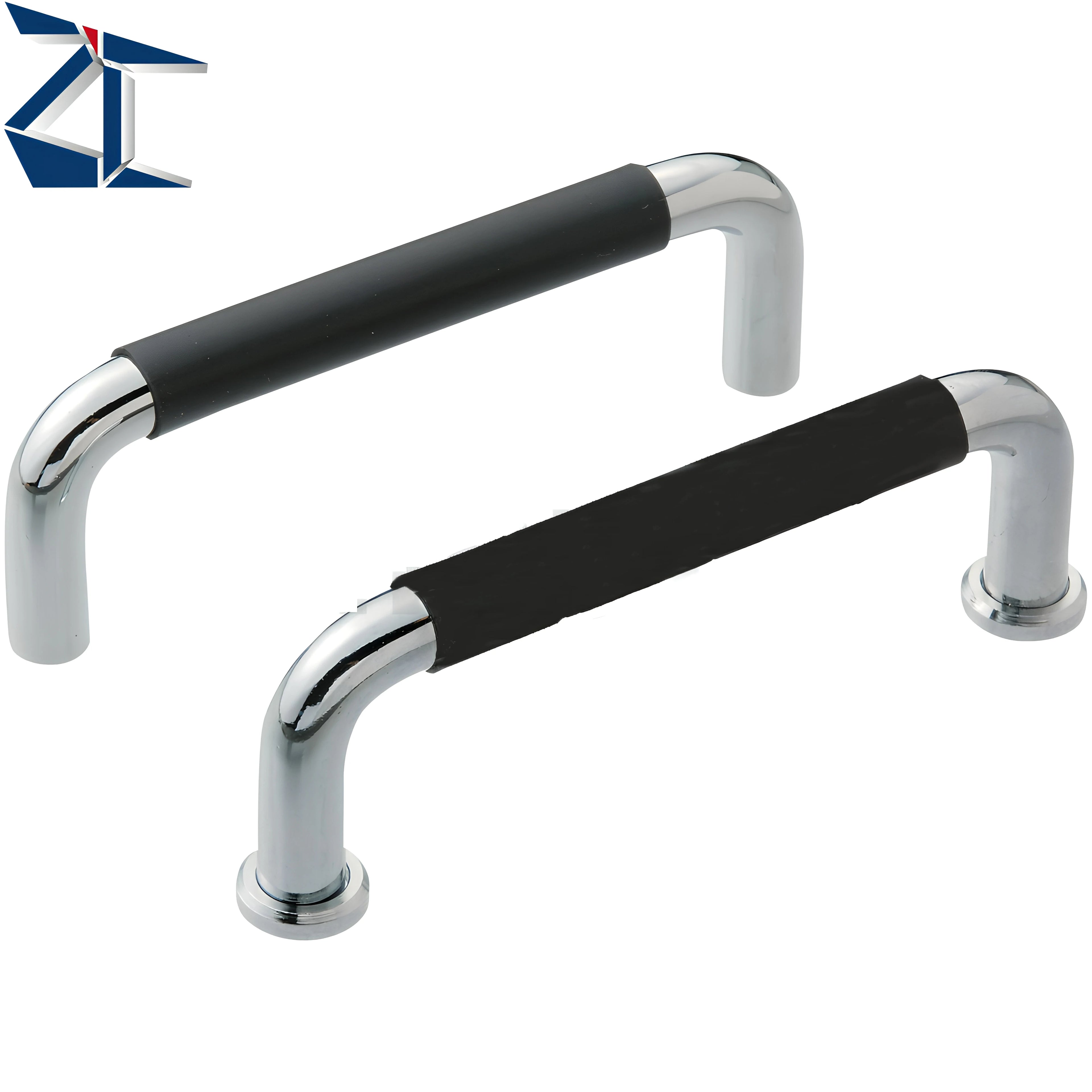 ZCUWANL Stainless Steel Door Handles Round Rubberized Tapped Handle Industrial Hardware for Automation Equipment