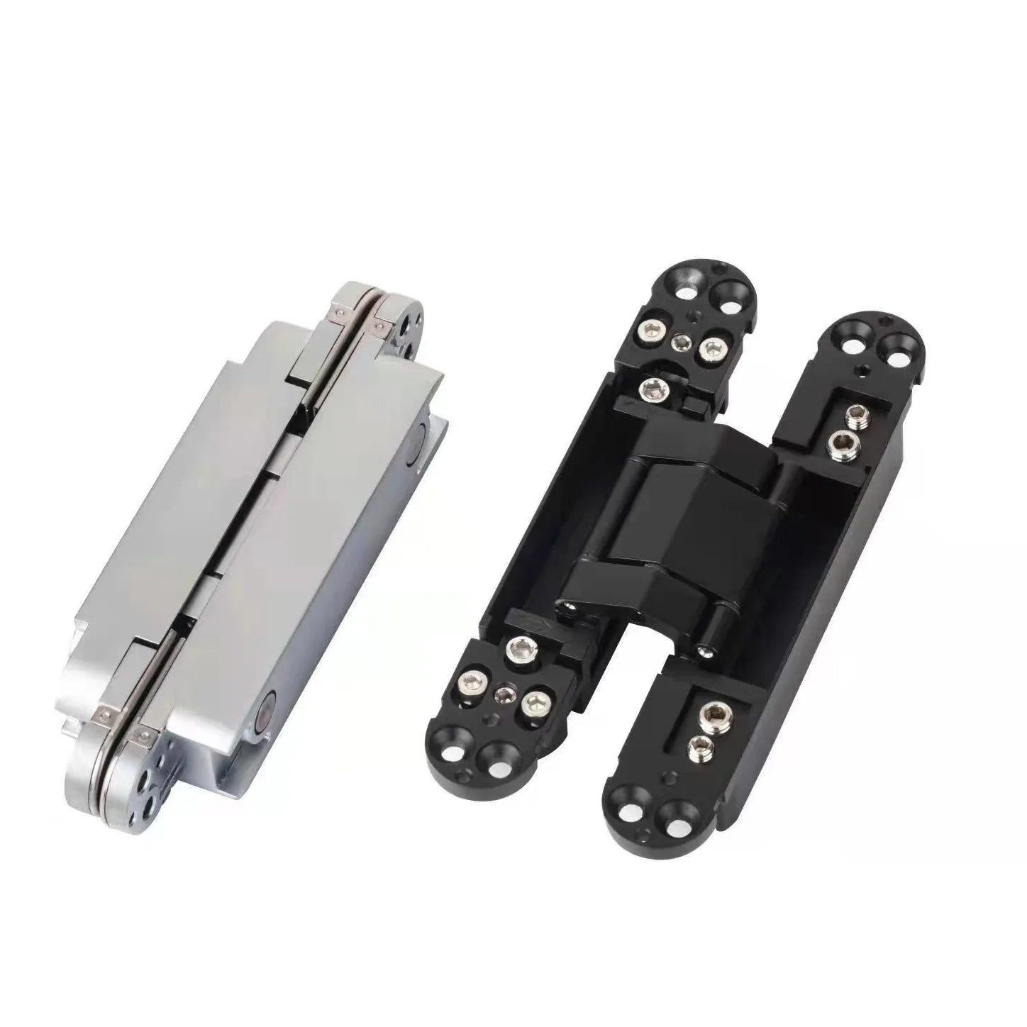 Heavy Wholesale 3D Three Direction Adjustable 180 Degree Open Black Silver Hidden Invisible Concealed Door Hinge