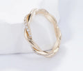 14k Women Diamond Ring Lab Diamonds Weave Twist Small Lab Grown Diamonds Exquisite Twist Eternal Band Ring