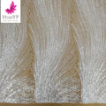 HY2808  White Beaded Tulle Bridal Lace With Sequins for Wedding Dress Fabric