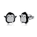 Wholesale Hypoallergenic 925 Sterling Silver Cute Animal Penguin Stud Earrings for Girls
