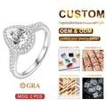 Classic Halo Wedding Diamond Rings 925 Silver 1.5 Carat Pear Cut Moissanite Engagement Rings for Women