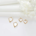 14K Gold Plated Heart Shape Mother of Shell Pearl Natural White Shell Pendant Charms for Women Girls Gifts