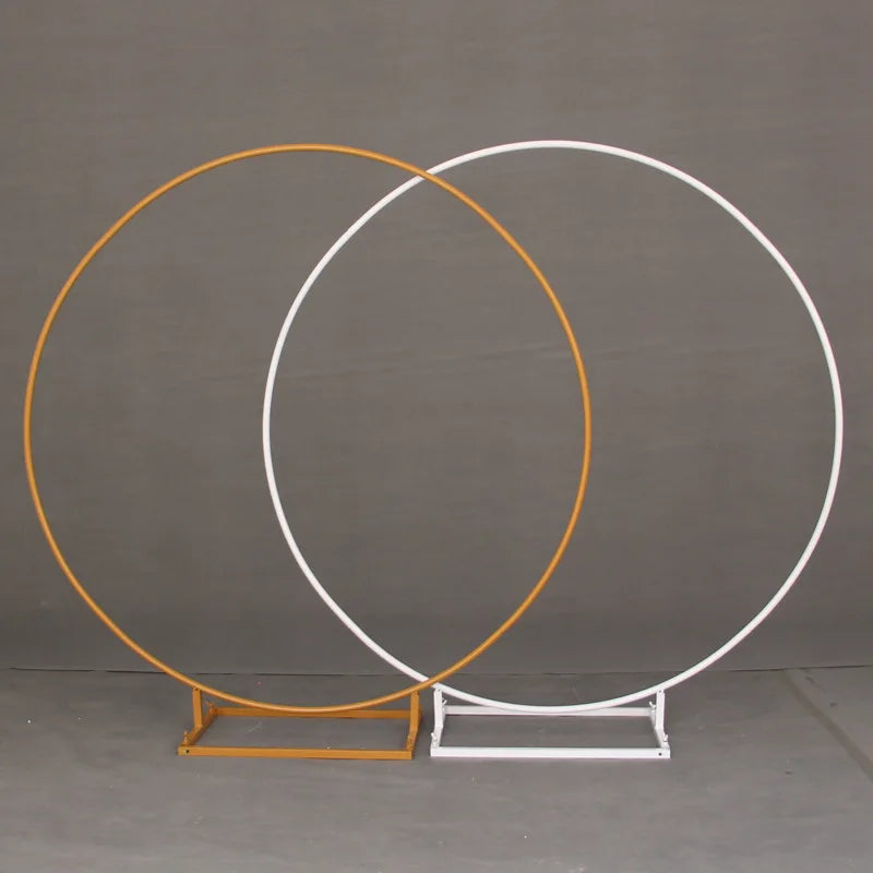 Dropshipping Golden Metal Round Wedding Arch Backdrop Stand for Ceremony Circle Balloon Arch Kit Decoration
