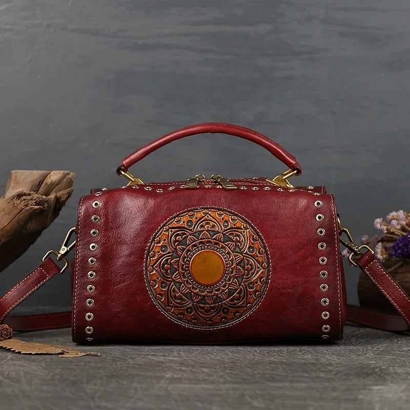 Fashion Large Capacity Women Handbag Vintage Leather Crossbody Handbag for Girls Luxury Purses Handbag