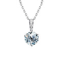 Stylever Real 1 Carat Round Moissanite Diamond Gemstone Pendant Necklace for Women 925 Sterling Silver Engagement Jewelry Gifts