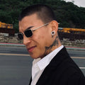 2695 Fashion Hipsters Small square Sunglasses Retro Men Metal Ocean Lens Rectangle Sunglasses Women