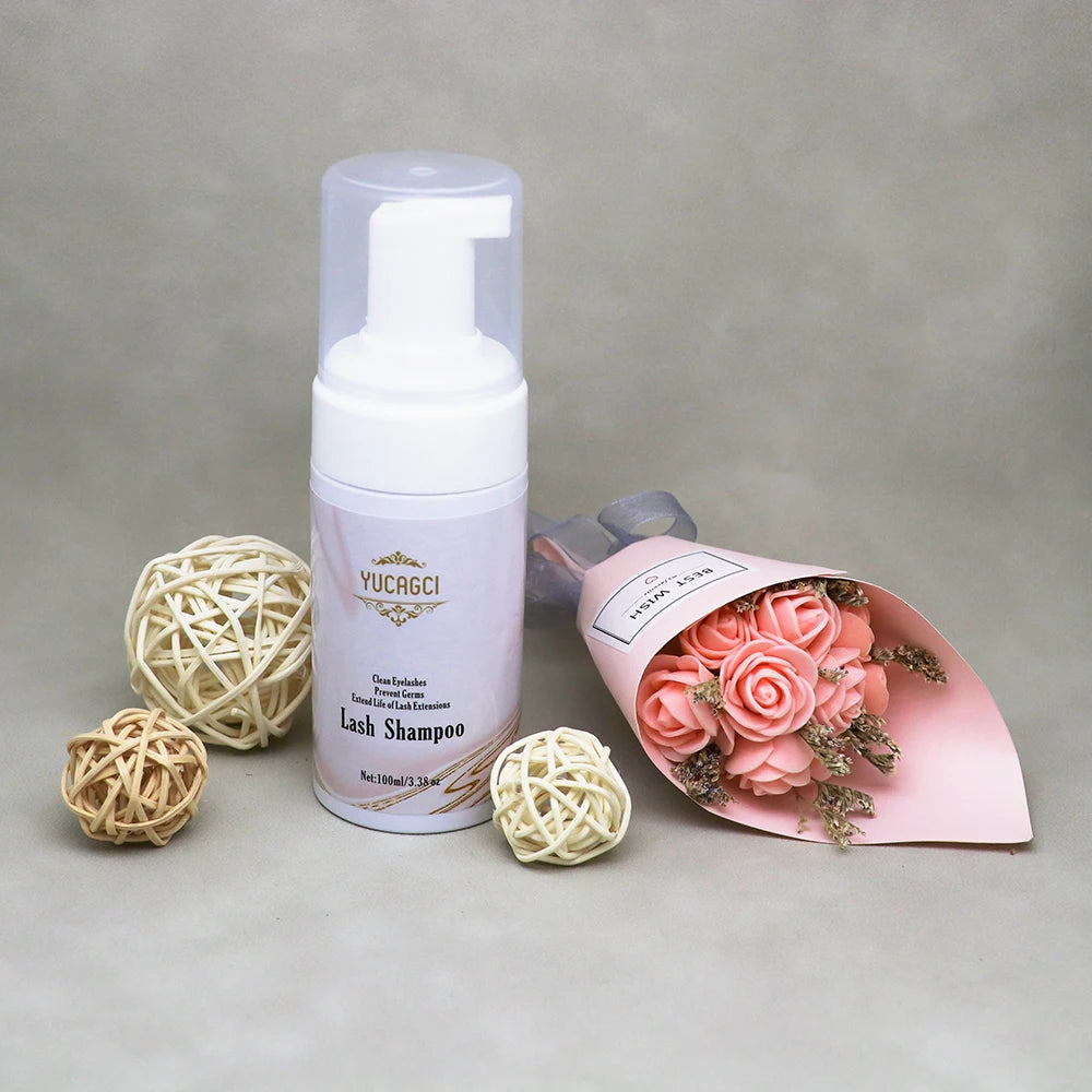 Yucagci Japan Hot Private Label Oem Eco Friendly Eyelash Print Lash Cleanser Brush for Eyelash Extensions Cleanser Concentrate