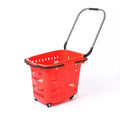 Steel & HDPP Eco-Friendly Shopping Basket with 50L Capacity 4 Wheels Custom Logo for Shopping Malls