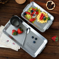 Nordic Frosted Stainless Steel Dishes Candy Fruit Dinner Plate Camping BBQ Party Restaurant Serving Tray Kitchen Dinnerware Sets