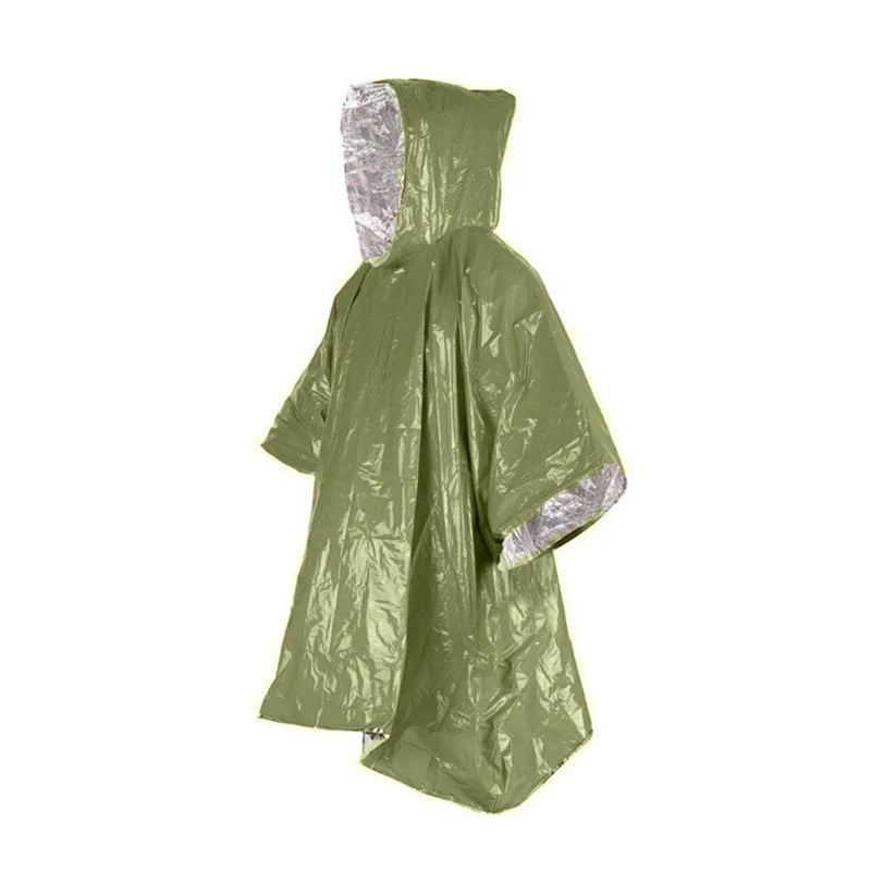 Emergency Blankets Rain Poncho Hybrid Survival Gear Equipment Waterproof Camping Gear Outdoor Rain Coat