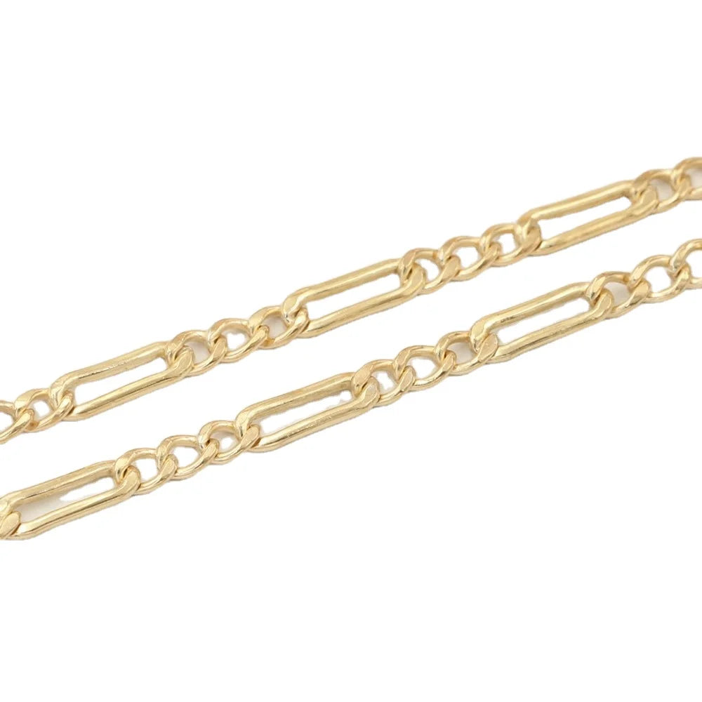 GC034 14K Gold Filled 3.5mm Figaro Chain Bulk 3+1 for Necklace Bracelet Jewelry Making