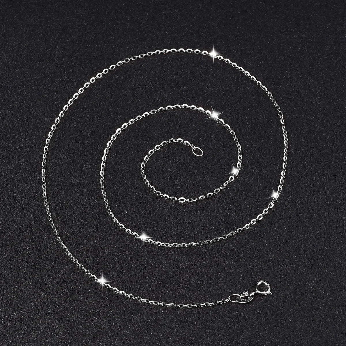 Customizable 925 Sterling Silver Basic Chains Necklace Rhodium Plated Gold for Men or Women Classic Style for Weddings